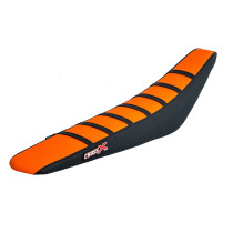 Housse de selle CrossX Racing avec bandes KTM 125/150/250 SX 2019 250/350/450 SXF 2019 Orange-Noir-Noir