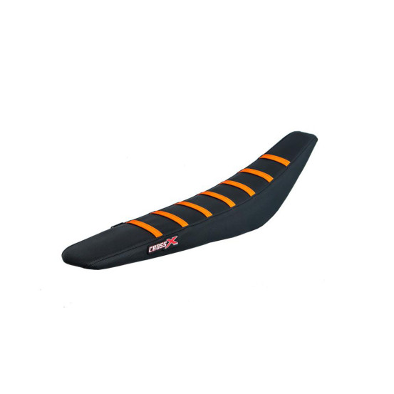 Housse de selle CrossX Racing avec bandes KTM SX SXF 2023 noir bandes orange