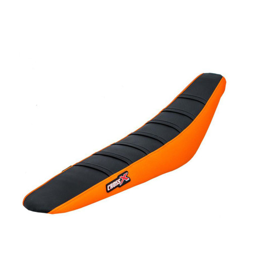 Housse de selle CrossX Racing avec bandes KTM SX SXF 2023 noir orange bandes noir