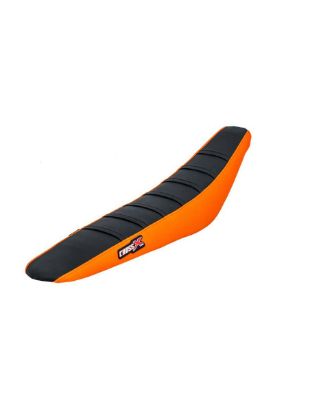Housse de selle CrossX Racing avec bandes KTM SX SXF 2023 noir orange bandes noir
