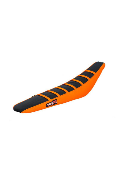 Housse de selle CrossX Racing avec bandes KTM SX SXF 2023 noir orange bandes orange