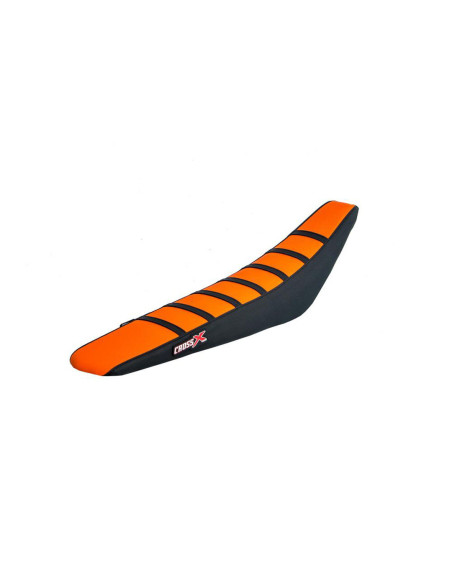 Housse de selle CrossX Racing avec bandes KTM SX SXF 2023 orange noir bandes noir