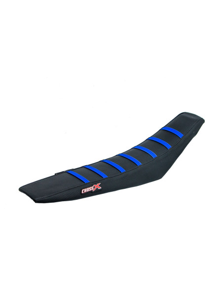 Housse de selle CrossX Racing avec bandes Husqvarna 85 TC 2018-2021 Noir-Noir-Bleu
