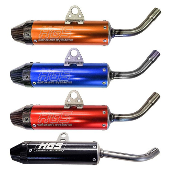 Silencieux alu orange embout carbone HGS KTM 125 SX 2023 Husqvarna 125 TC 2023