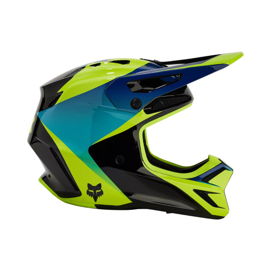 Casque cross enfant Fox 2024 V3 Streak - Noir Jaune