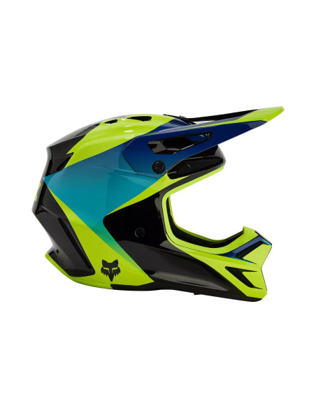 Casque cross enfant Fox 2024 V3 Streak - Noir Jaune