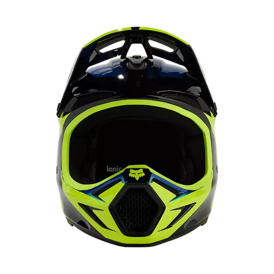 Casque cross enfant Fox 2024 V3 Streak - Noir Jaune