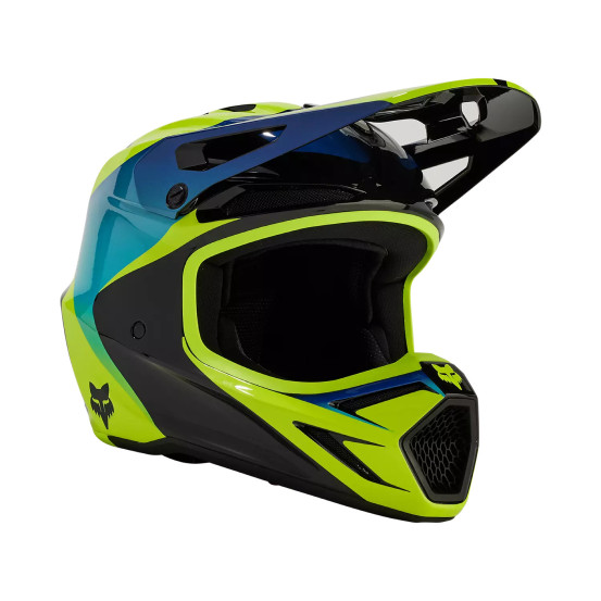 Casque cross enfant Fox 2024 V3 Streak - Noir Jaune