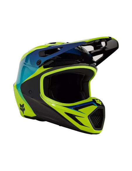 Casque cross enfant Fox 2024 V3 Streak - Noir Jaune