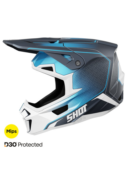 Casque cross Shot 2025 Lite Challenger - Bleu Mat