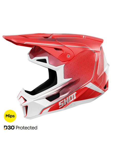 Casque cross Shot 2025 Lite Challenger - Rouge Pearl