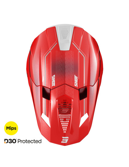 Casque cross Shot 2025 Lite Challenger - Rouge Pearl