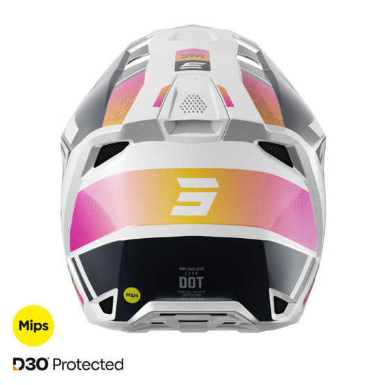 Casque cross Shot 2025 Lite Ultra - Bleu Orange Rose Pearl