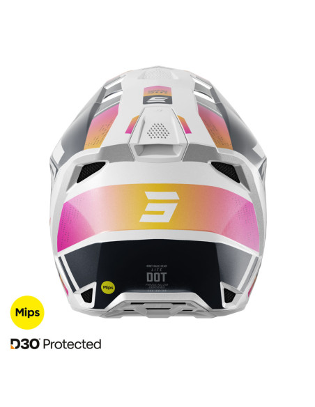 Casque cross Shot 2025 Lite Ultra - Bleu Orange Rose Pearl