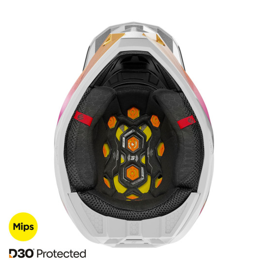 Casque cross Shot 2025 Lite Ultra - Bleu Orange Rose Pearl