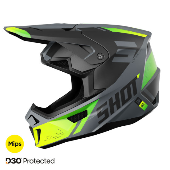 Casque cross Shot 2025 Lite Ultra - Jaune Fluo Mat