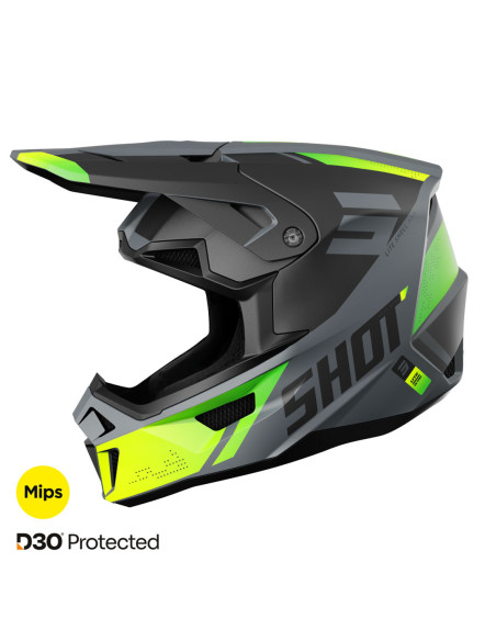 Casque cross Shot 2025 Lite Ultra - Jaune Fluo Mat