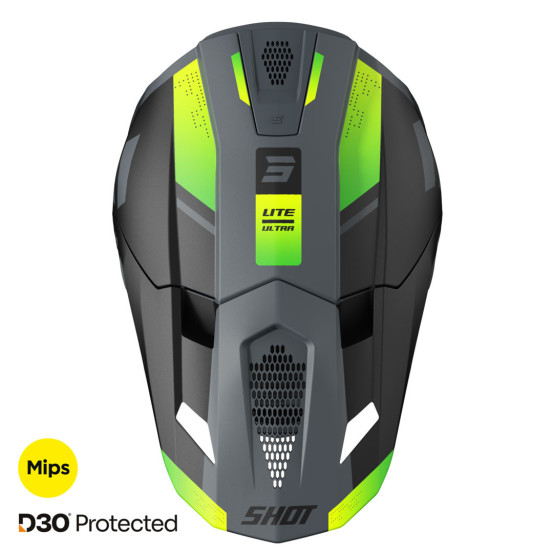 Casque cross Shot 2025 Lite Ultra - Jaune Fluo Mat
