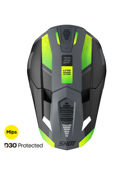 Casque cross Shot 2025 Lite Ultra - Jaune Fluo Mat