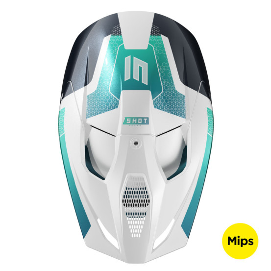 Casque cross Shot 2025 Race Phaser - Bleu Turquoise Pearl