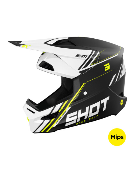 Casque cross Shot 2025 Race Sprint - Noir Jaune Fluo Mat
