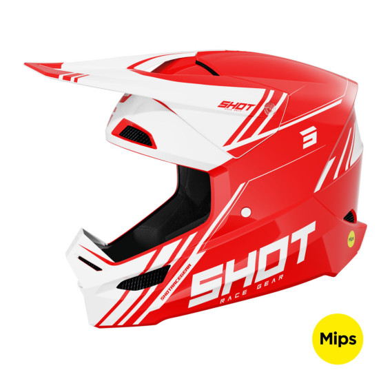 Casque cross Shot 2025 Race Sprint - Rouge Brillant