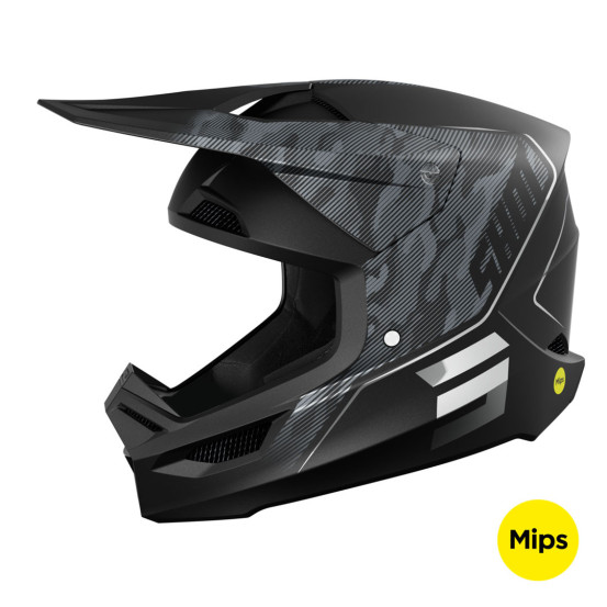 Casque cross Shot 2025 Race Camo Tactic - Noir Gris Mat
