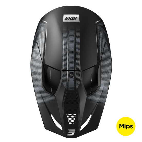 Casque cross Shot 2025 Race Camo Tactic - Noir Gris Mat