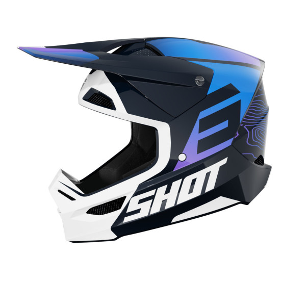 Casque cross Shot 2025 Furious Apex - Bleu Brillant