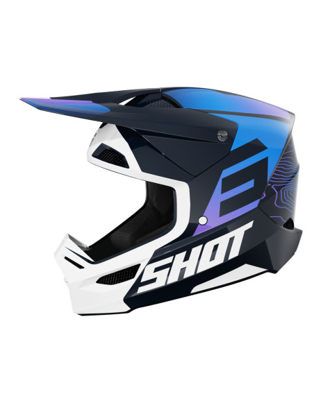 Casque cross Shot 2025 Furious Apex - Bleu Brillant