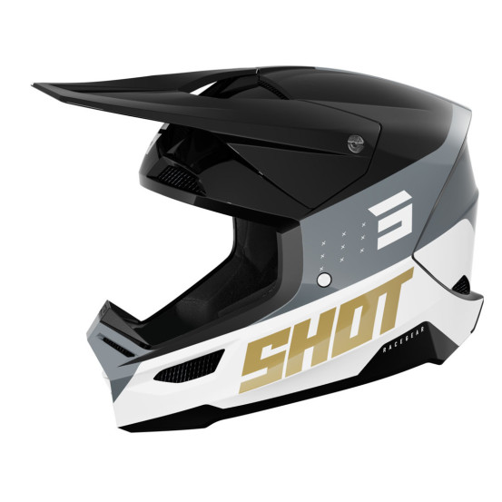 Casque cross Shot 2025 Furious League - Noir Or Brillant