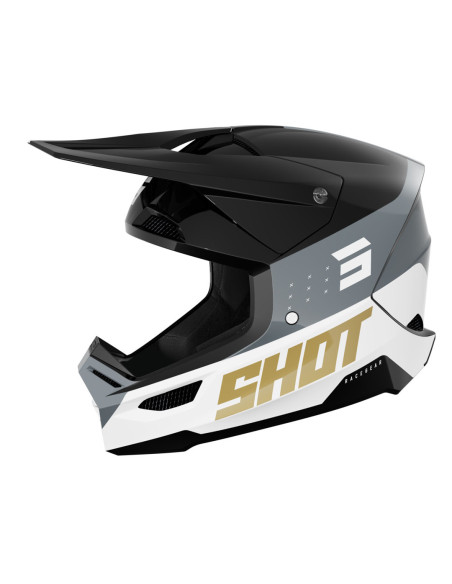 Casque cross Shot 2025 Furious League - Noir Or Brillant