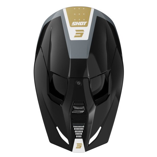 Casque cross Shot 2025 Furious League - Noir Or Brillant