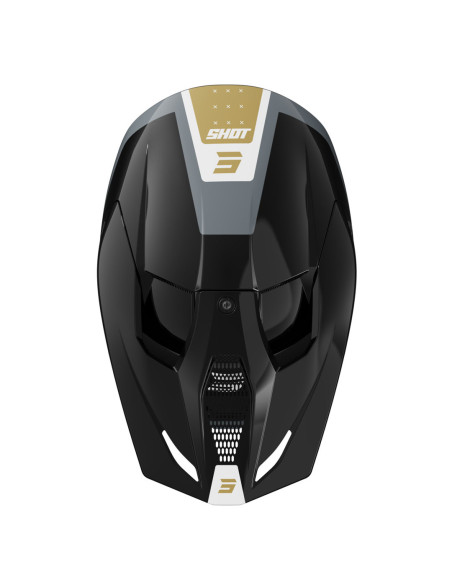 Casque cross Shot 2025 Furious League - Noir Or Brillant