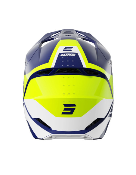 Casque cross Shot 2025 Furious League - Bleu Jaune Fluo Brillant