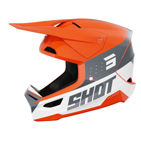 Casque cross Shot 2025 Furious League - Orange Brillant