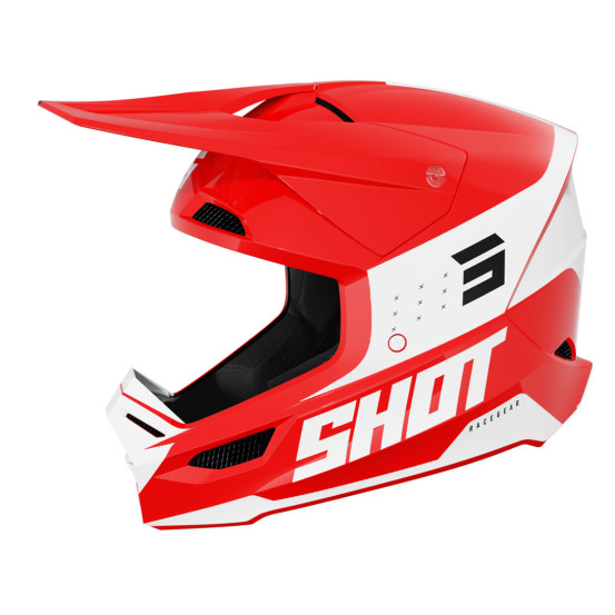 Casque cross Shot 2025 Furious League - Rouge Brillant