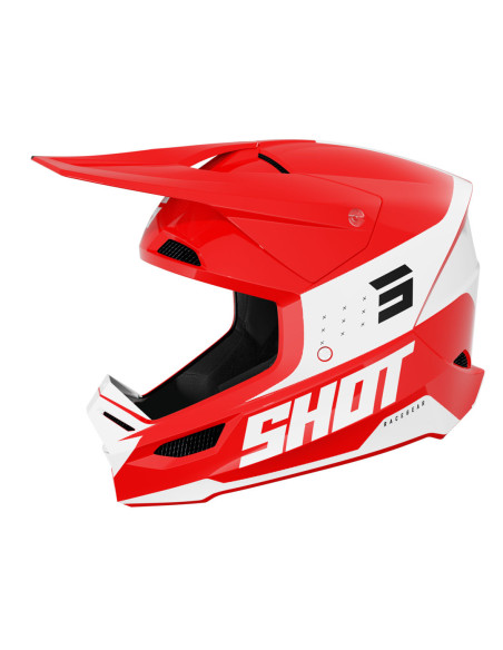 Casque cross Shot 2025 Furious League - Rouge Brillant