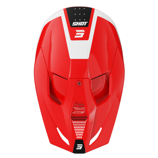 Casque cross Shot 2025 Furious League - Rouge Brillant