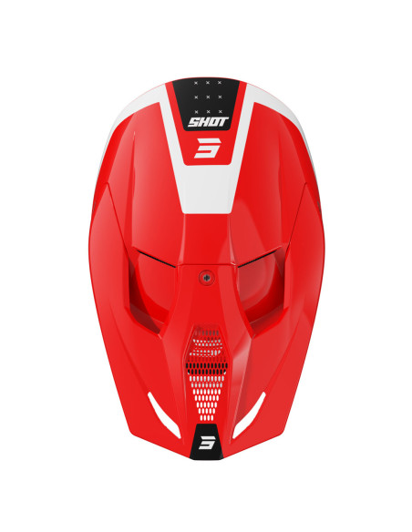 Casque cross Shot 2025 Furious League - Rouge Brillant