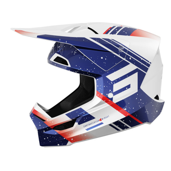 Casque cross Shot 2025 Furious Mirage - Bleu Rouge Pearl