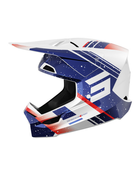 Casque cross Shot 2025 Furious Mirage - Bleu Rouge Pearl