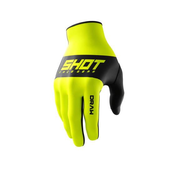 Gants cross enfant Shot 2025 Draw Sky - Jaune Fluo