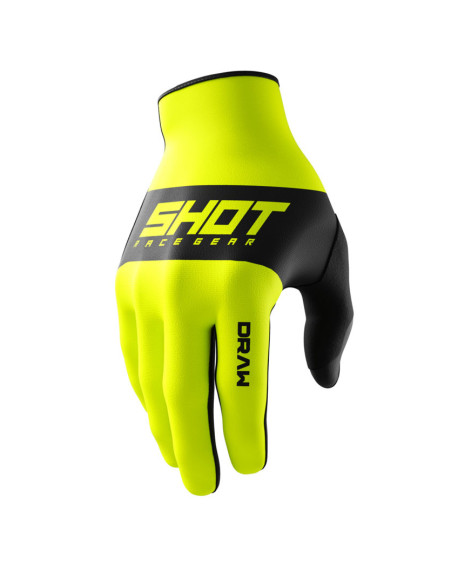 Gants cross enfant Shot 2025 Draw Sky - Jaune Fluo