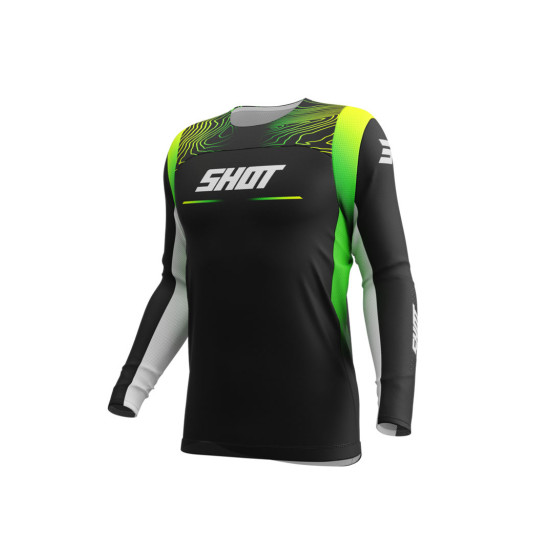 Maillot cross enfant Shot 2025 Contact Apex - Jaune Fluo