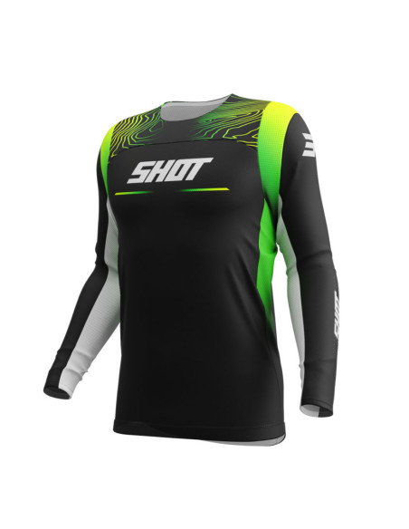 Maillot cross enfant Shot 2025 Contact Apex - Jaune Fluo