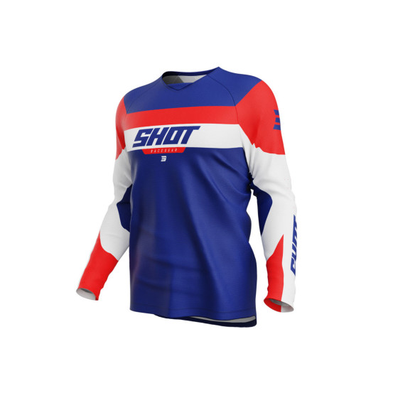 Maillot cross enfant Shot 2025 Draw League - Bleu Rouge