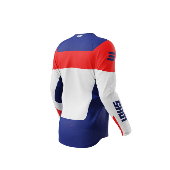 Maillot cross enfant Shot 2025 Draw League - Bleu Rouge