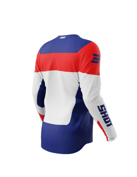 Maillot cross enfant Shot 2025 Draw League - Bleu Rouge