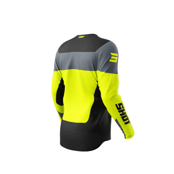 Maillot cross enfant Shot 2025 Draw League - Jaune Fluo